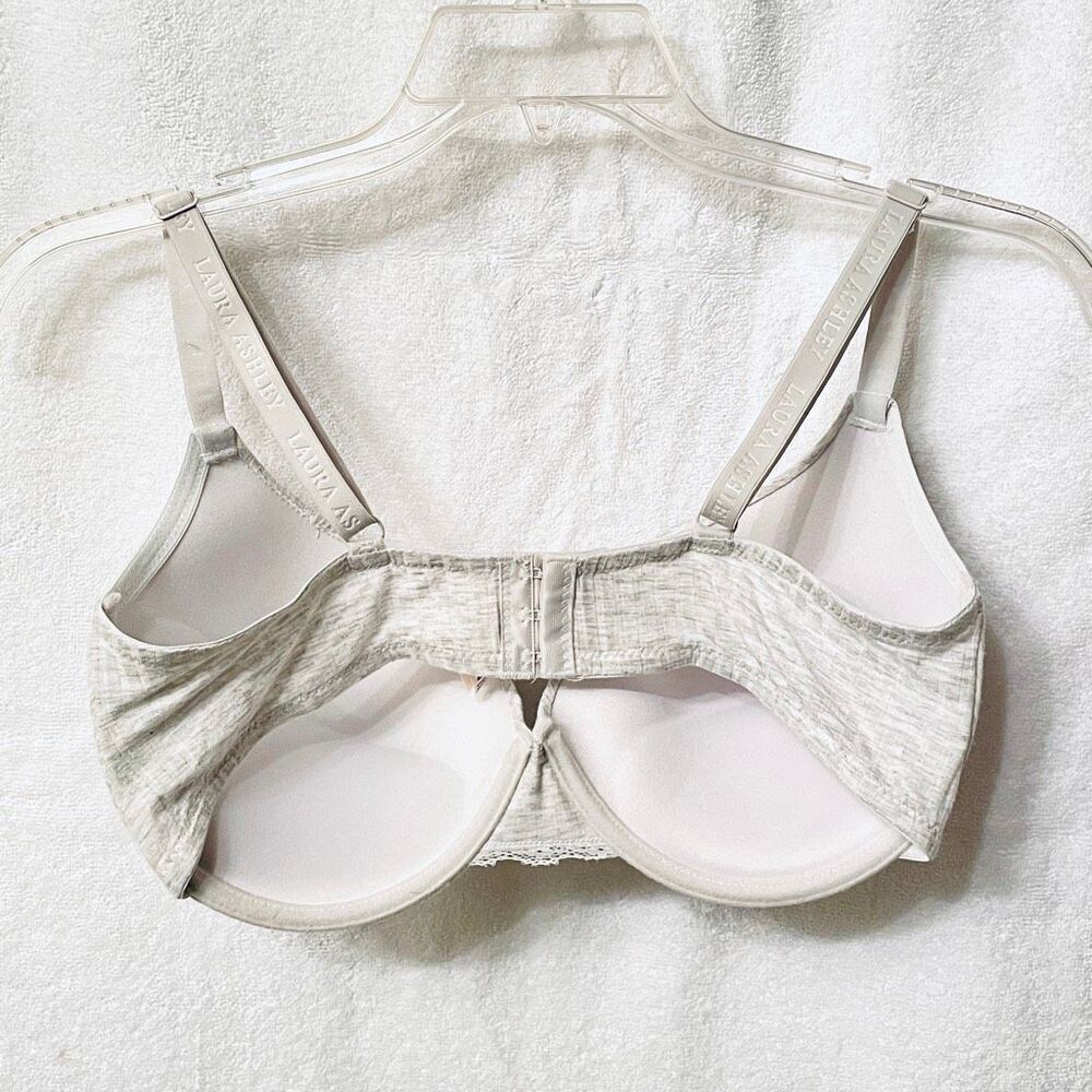 NWT 3 Laura Ashley 42D Comfort Push Up Soft Floral Cream Grey Underwire Bras - Picture 13 of 16